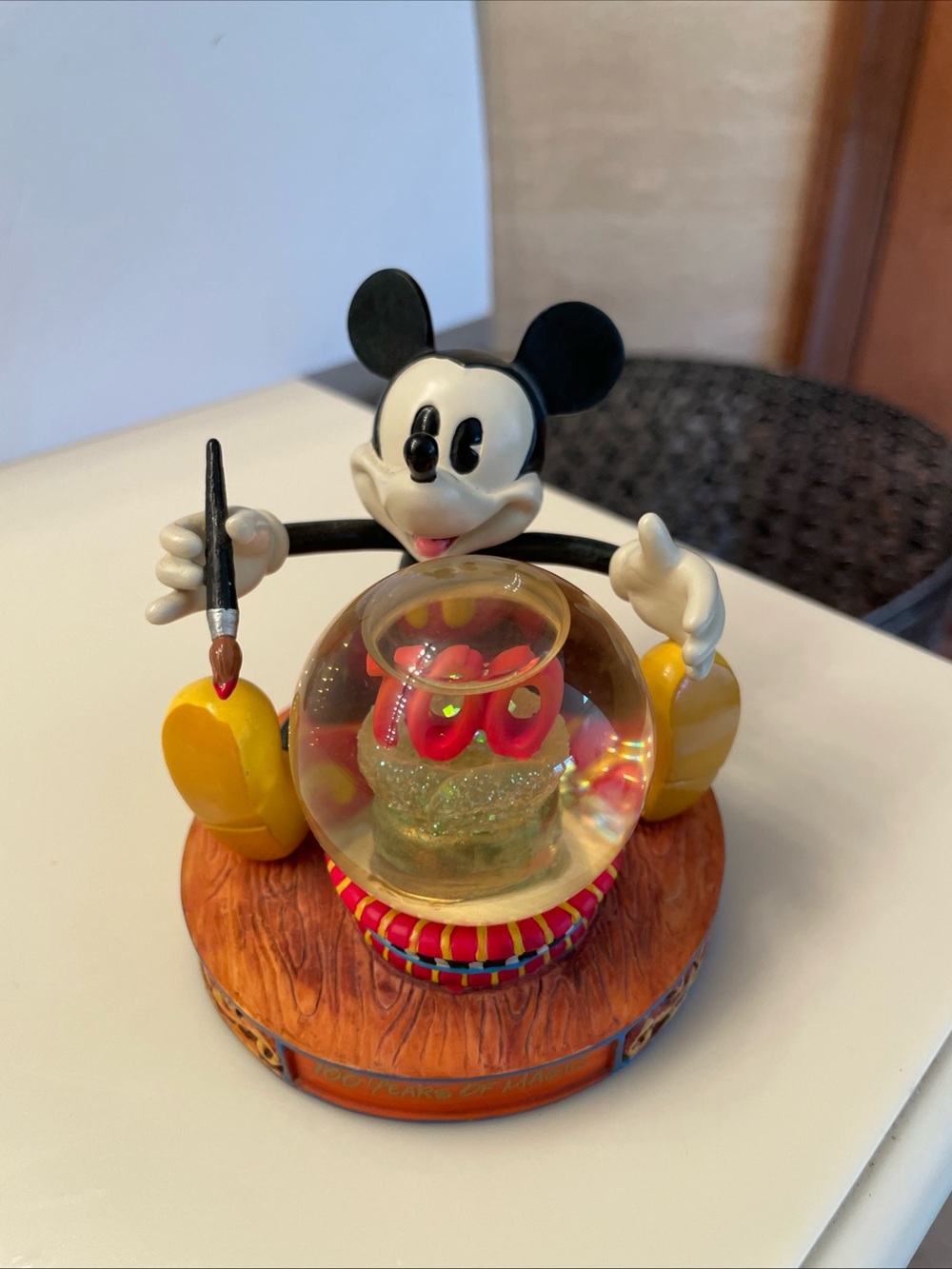 Walt Disney World “100 Years of Magic” Mickey Mouse Mini Snow Globe - 3” High
